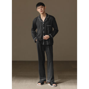 me home wear | Cotton Long-sleeve Open-collar Pajamas