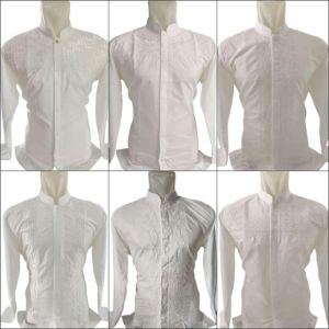 PREMIUM ! KOKO PUTIH LENGAN PANJANG DAN PENDEK SLIM FIT BORDIR KOMPUTER BAHAN KATUN PREMIUM DENGAN KERAH UNTUK PRIA SEGALA UMUR ANAK REMAJA DEWASA LAKI-LAKI SETEL BORDIRAN BAJU KEMEJA PUTIH MOTIF MUSLIM LAKI MURAH OVERSIZE LONGGAR SHALAT SARUNG PECI