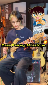 เบส Peavey Milestone จำนวน 4 สาย เบสไฟฟ้าสีแดง เซลลูลอยด์ 3 ชั้น จำนวน 22 เฟรต Bass Guitar พร้อม กระเป๋าเบส/สายแจ็ค/ปิ๊ก 3 อัน