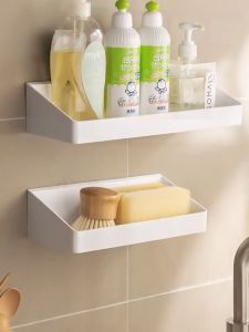 Kitchen Rack No Punching Condiment Organiser Bathroom Rack Multi-Purpose White Shelf Holder