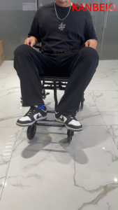 KANBEIO Compact Travel-Friendly Lightweight Folding Wheelchair with Durable Steel Frame - Single Item