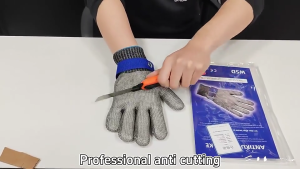 Sarung Tangan Besi Baja Kawat Anti Pisau Senjata Tajam Utk Keselamatan Tukang Steel Glove