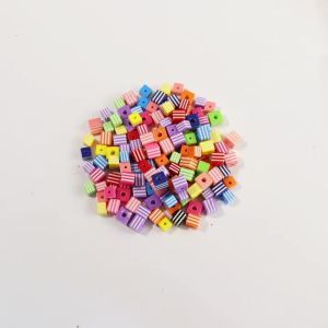 50 Hạt Nhựa Hình Vuông Nhiều Màu Sắc Cầu Vồng Hạt Cách Điệu Sọc Nhiều Màu Dùng Làm Đồ Trang Sức Tự Làm Vòng Tay Vòng Cổ Đồ Thủ Công