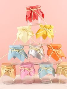 Decorative Milk Bottle Dried Fruit Pudding Cup Birthday Party Decoration Twine Ribbon Sweet Table Decoration 50 Sheets Seal Paper