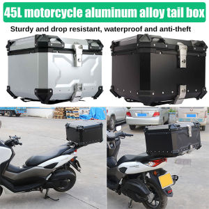 45L Motorcycle Waterproof Trunk Aluminum Alloy Tail Box Side Box Durable And Drop Resistant Anti-Theft Trunk