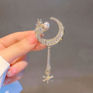 2023 New Luxury Sequin Tassel Hairpin Womens Half Updo Shark Clamp Elegant Alloy Hair Accessories Korean Style Fresh out