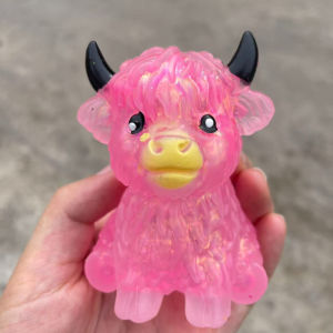 Cute Maltose Squishy Glitter Highland Cow Squeeze Toys Soft Animal Slow Rising Anti Stress Relieve Anxiety Sensory Fidget Toy