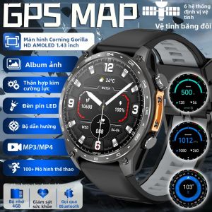 Đồng Hồ Thông Minh Chiến Thuật T-Rex 3 Mẫu Mới 2025 Tích Hợp GPS Bản Đồ Ngoại Tuyến Bộ Nhớ 4GB Chống Nước 5ATM Dành Cho Nam Vòng Đeo Tay Thông Minh Quân Sự