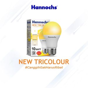 HANNOCHS NEW TRICOLOUR Bohlam Lampu LED 3 IN 1 10 Watt SNI