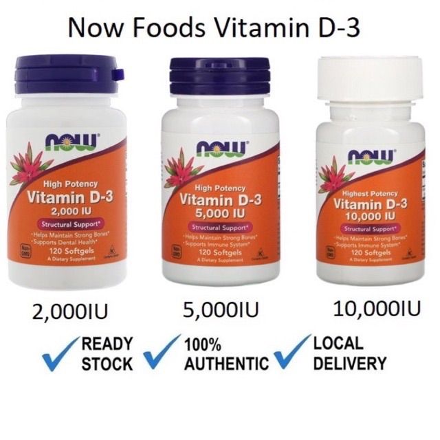 Now Foods, Vitamin D3, Vitamin D3 High Potency, 5000 IU (120 gels