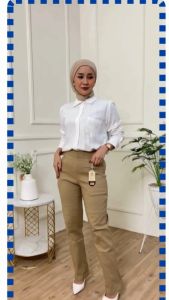 Celana Panjang Wanita Formal Casual & Celana Kantor Bahan Melar Elastis Model Modis