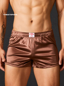 กางเกงขาสั้นทรงตรงหลวมๆ สำหรับผู้ชาย TOMATOPAPA ทรงเอโรติกสปอร์ต กางเกงชั้นในชายทรงสามเหลี่ยมแบบลำลอง วัสดุไนลอน โพลีเอสเตอร์