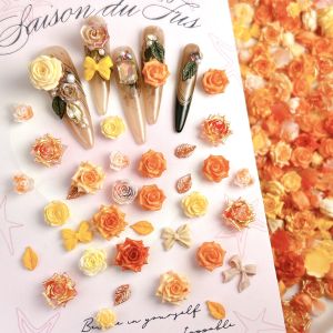 30 Chiếc Phụ Kiện Trang Trí Móng Tay Hình Nơ Lá 3D Nhiều Màu Sắc Bướm Lấp Lánh Hoa Mềm Mại Bằng Nhựa Resin Dùng Cho Trang Trí Móng Tay Tự Làm