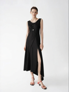 edition | Irregular Acetate Black Dress