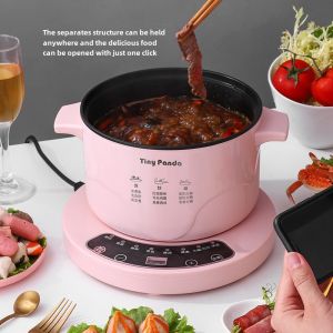 Multifunctional Electric Wok Small Non-stick Cooking Pot for Home Dormitory Students Separate Structure for Stir-fry Hotpot