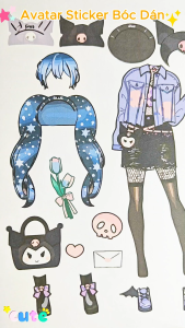 (96B)Bộ Avatar Sticker đồ chơi bóc dán sách tương tác lật mở khám phá thế giới cho bé