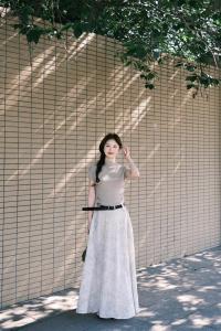 XUECAIQI | Plus Size Korean Style Outfit Set Knit Top Skirt