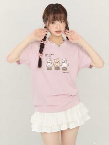 Gbiaior | Short Sleeve Design Round Neck Cute T-Shirt
