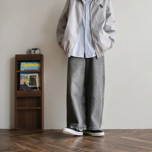 Washed Vintage Straight Leg Jeans Mens Versatile Casual Cotton Blend Long Pants Spring New Style from Soda Soda Studio