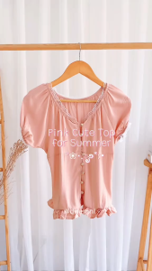 DNEMNLPH Aleia Lace Buttondown Ruffled Top - Bini Korean Doll Plaid Cami Casual Blouse Women