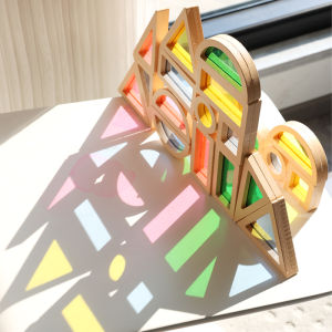Wooden Sensory Educational Rainbow Building Blocks