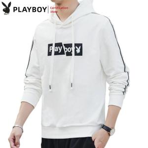 PLAYBOY Mens Spring and Autumn Hooded Long Sleeve Sweater Casual Fashion Sports Hooded Top
