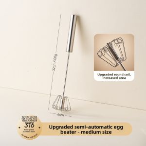 onlycook | Antibacterial 316 Stainless Steel Semi-automatic Egg Beater