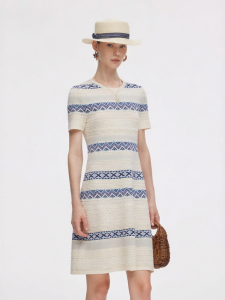Gloria | Autumn New Flowered Knit Dress