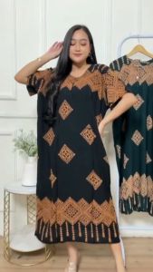 Terbaru Daster Batik Kencana Jumbo LD 120 Motif Terbaru Busui Friendly Kancing Depan Santung Rayon lembut nyaman di pakai Gaun tidur Bisa COD