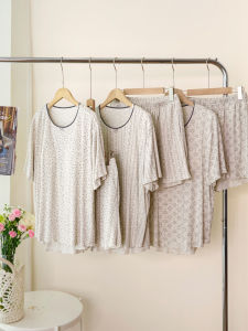 XIAOER | Soft and Comfortable Floral Contrast Color Pajama Set