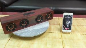 ★SG Warranty★12W Wooden Bluetooth Speaker 4 Horn AUX Input Portable Bass Column W8 Wireless Bluetooth-compatible Speaker