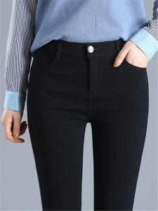 Slim Fit Black Pants Womens High Waist Elastic Magic Slimming Trousers Thin Spring Autumn Outerwear Leggings Long Pants