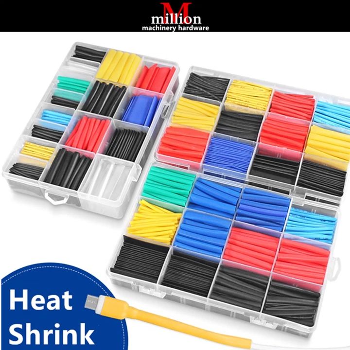 Moliies 127pcs Car Electrical Cable Heat Shrink Tube Environmental Protection Flame Retardant Tubing Wrap Sleeve Assorted Kit