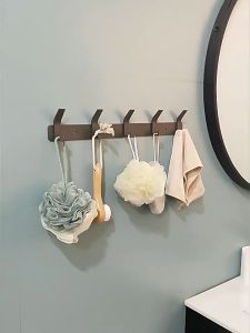 Gantungan Baju Pintu Bor Bebas Aluminium Tebal Pakaian Pintu Kait Dinding Gantungan Penyimpanan Kamar Mandi Toilet Rak Gantung Hook