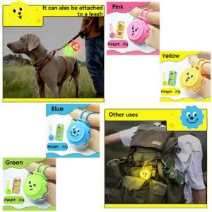 HamshMoc Dog Night Safety Light Cartoon Glow Pendant High Visibility 300M Visible Waterproof LED Tag for Pets Outdoor Night Walk