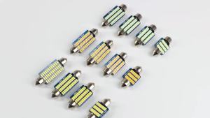 2 Chiếc 12V 6000K Bóng Đèn LED Trắng Xi Nhan CANBUS Festoon Đa Năng Nội Thất Ô Tô Mái Vòm Đèn Đọc Sách Biển Đèn 31mm 36mm 39mm 41mm