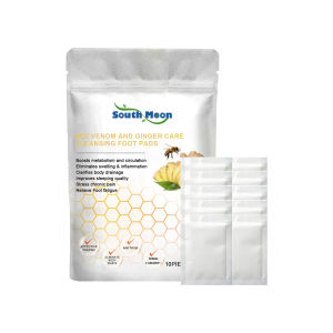 South Moon Bee Venom And Ginger Care Cleansing Foot Pads Relieve Stress Help Fall Asleep Foot Care (10PCS)