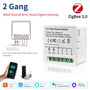 ZigBee 3.0 Tuya Smart Switch Smart Life App Intelligent Remote Relay AC100-240V 16A/10A/5A 1/2/3CH Breaker Alexa Google Home