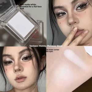 Pure White Matte Highlighting And Contouring Eyeshadow Palette Herorange Natural Waterproof Sweatproof Single Color Eye Shadow