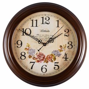 American Style Silent Quartz Clocks Real Wood Wall Mounted Decorative Timepieces for Living Room Dining Room Family Use