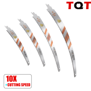 3Pcs Japanese Reciprocating Saw Blades 6-10-12-15Inch 6Tpi Arc Edge Wood Pruning Saw Blades for Tree Trimming Wood Cutting
