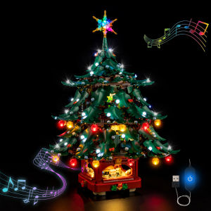 Bộ Đèn LED Trang Trí Cây Thông Noel Gia Đình 41843 Lắp Ghép Bằng Nhựa Tương Thích Phụ Kiện Mô Hình