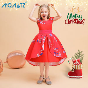 MQATZ งานคาร์นิวัลดอกไม้เด็กชุดคริสต์มาสสีแดงสำหรับเสื้อผ้าเด็กผู้หญิงชุดเจ้าหญิงปาร์ตี้เด็กผู้หญิงเสื้อผ้า Vestidos 2-10ปี SD065