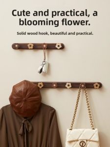 ZHIYUNJU | Walnut Wooden Clothes Hanger Hook For Home Living Room Wall Mounted Antique Style Garment Hook Durable Eco-Friendly Material