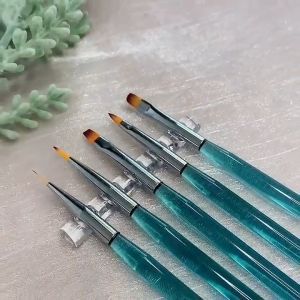 Japanese-Style 5 Grids Transparent Acrylic Nail Brush Holder Stand Pen Holder Display Rest Manicure Tools 日式透明亚克力搁放笔架美甲笔
