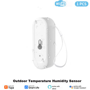 Indoor/Outdoor Tuya WiFi Thermometer Hygrometer APP Remote Check Room Temperature Humidity Monitor for Alexa Google Home Voice