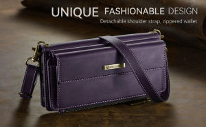 For iPhone 17 pro max 16 15 14 13 12 Wallet Case with Card Slots [9 Cards + Cash Slot + Zipper Pocket] Magnetic Closure Detachable Strap Kickstand RFID Blocking & Shockproof TPUWireless Charging (Blue)