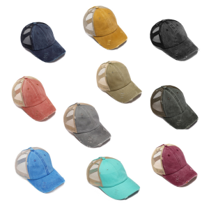 Quick drying hat worn-out hole hat back opening hat ponytail hat adult baseball cap breathable and sun resistant