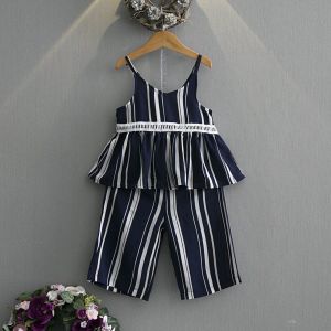 Setelan anak perempuan impor / setelan kulot salur rempel