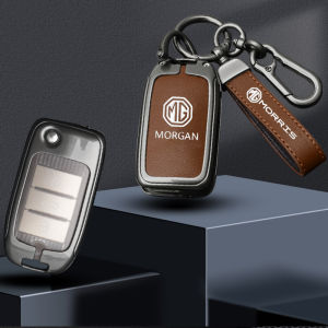 Zinc Alloy Premium Luxury Genuine Cow Leather Flip Car Key Fob Case Cover Shell Keychain Folding Remote Holder Protector For MG 5 6 RX5 MG5 MG6 MG7 MG ZS HS GT GS Extender EP